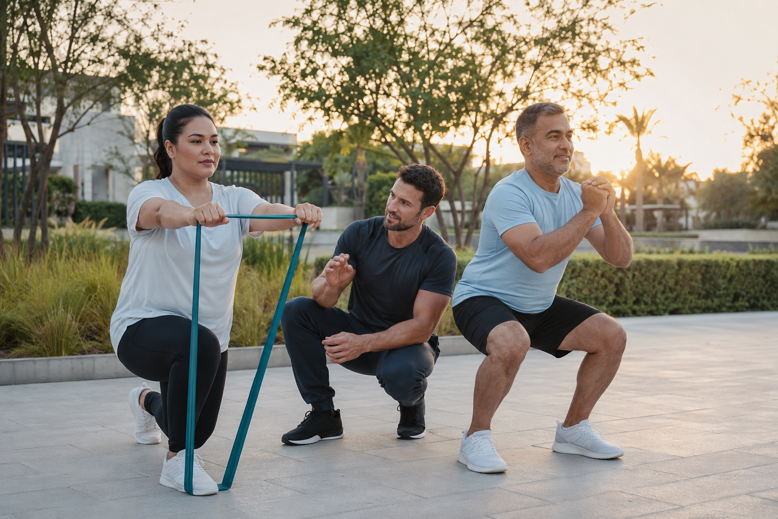 Adults rebuilding fitness with a coach